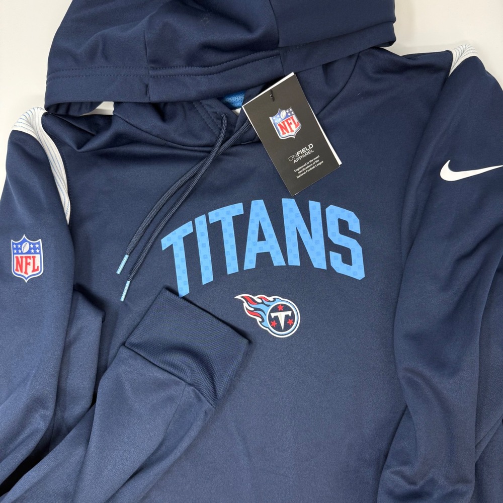 Nike Tennessee Titans NFL Therma Fit Hoodie Womens XL Navy Blue Athletic NEW